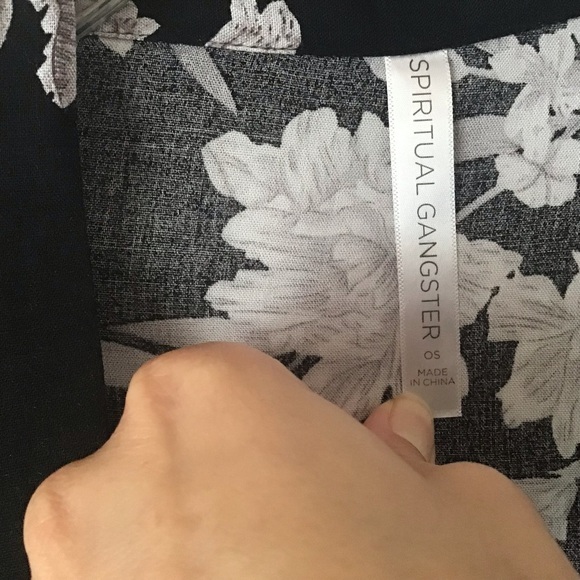 Spiritual Gangster Maya Black Floral Kimono - Picture 8 of 11